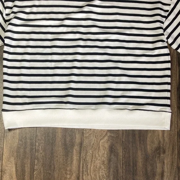 Marled Reunited Clothing Red 'Love' Black White Striped Sweater Size Large - Picture 6 of 9